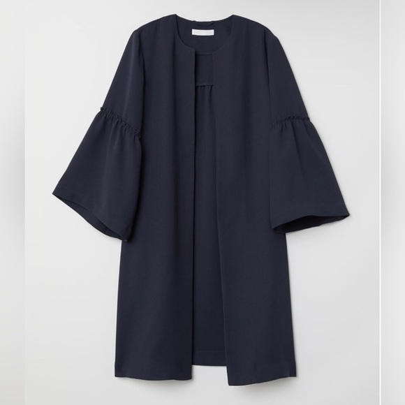 H&M FLOUNCE SLEEVED COAT - SMALL - Picture 4 of 8